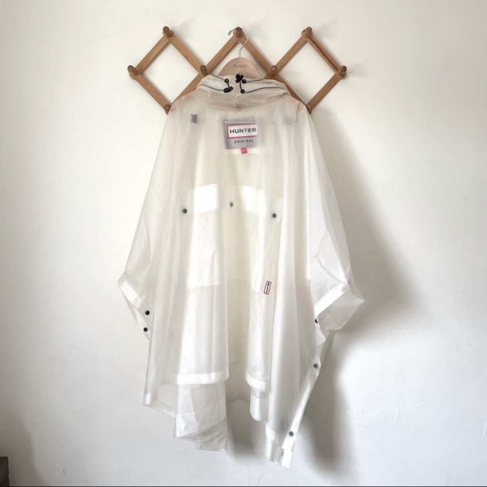 Hunter Clear PU Rain Coat to let your outfit shine through the rain all year!